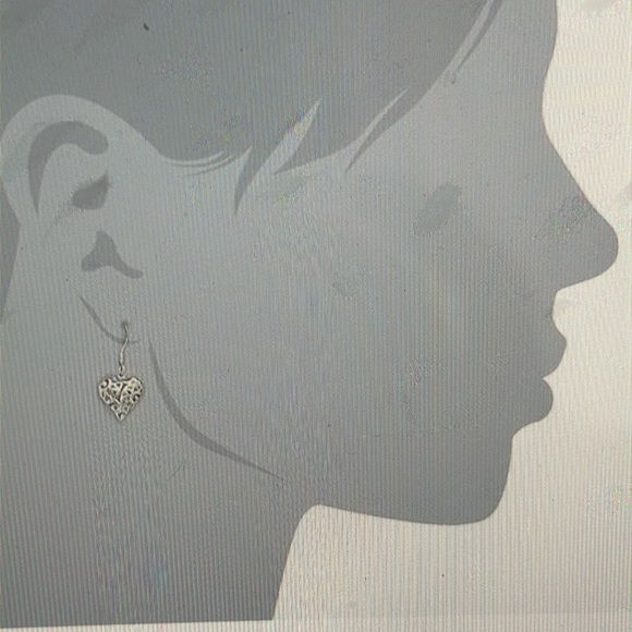 Amazon Collection Sterling Silver Heart Dangle Earrings & Pendant Set - Picture 5 of 6